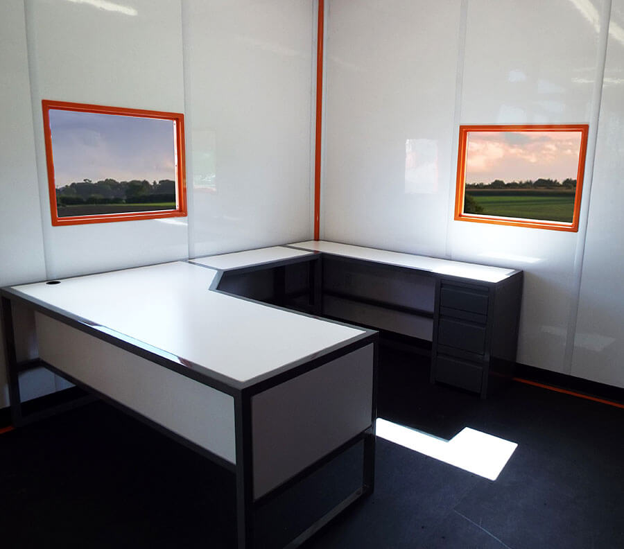 Laminated interior wall panels function as whiteboards, helping to promote the creative process.