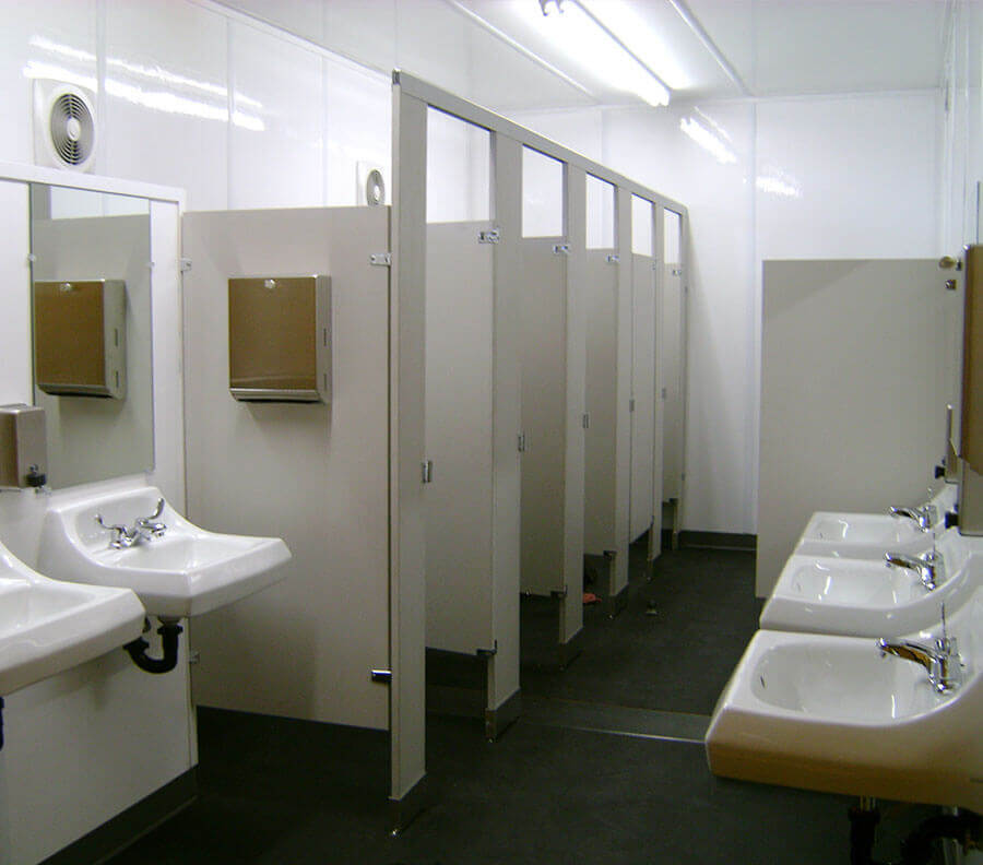Xtreme Cube restrooms are designed to maximize space and functionality.