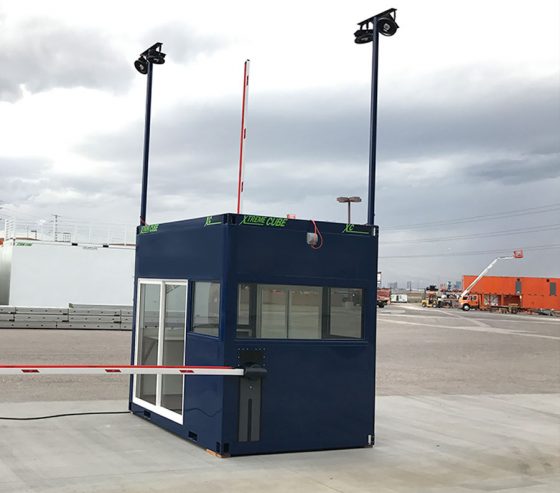 Large windows provide 360 degree visibility for security guards.
