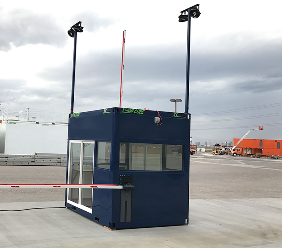 Large windows provide 360 degree visibility for security guards.