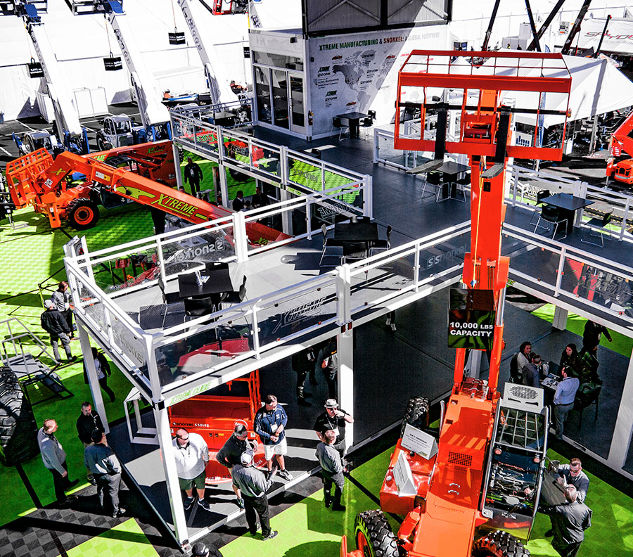 Large scale, multi-story booths can be installed in less than two days.