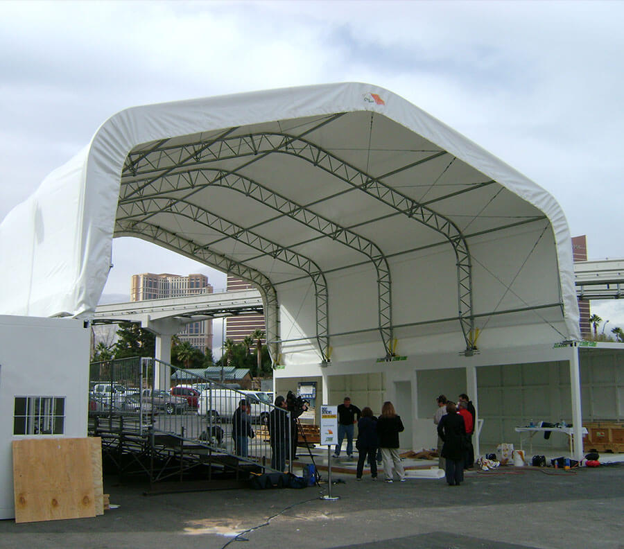 Xtreme Cubes provide the perfect base for temporary tent roof structures for outdoor events.