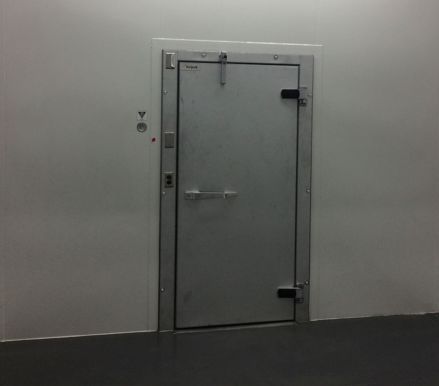 Heavy duty doors are used to control access and maintain a clean environment.