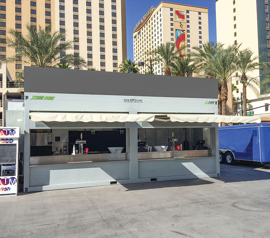 Professional bar service can be provided from these temporary event bar cubes.