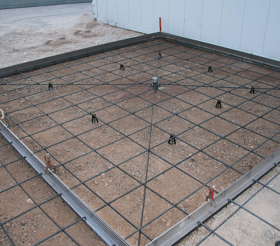 The “X” rebar formation ensures a perfectly square tile.
